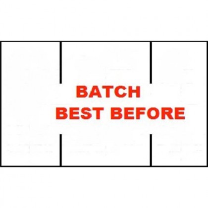 Saito 16 / Pb2 Labels - Batch/best Before - Red Text Permanent 16 X 18 White
