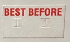 Saito 8 Labels - Best Before - Red Text 21x12 White