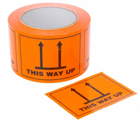 Fluoro Orange Tape This Way Up 660 Labels