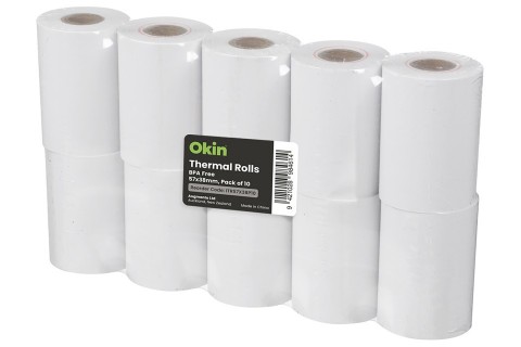57 X 38 X 12mm Eftpos Thermal Rolls 65gsm