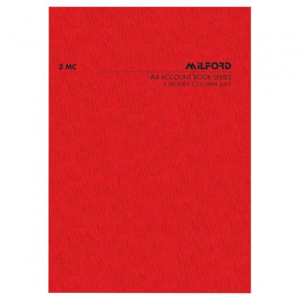 Milford 3 Column Analysis Book A4 Limp Cover 3mc 26lf