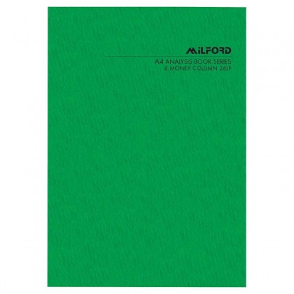 Milford 8 Column Analysis Book A4 Limp Cover 8mc 26lf