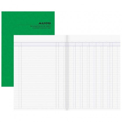 Milford 8 Column Analysis Book A4 Limp Cover 8mc 26lf
