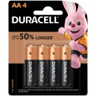 Aa Duracell Coppertop 1.5v Alkaline Battery Pk/4