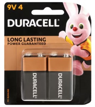 9v Duracell Coppertop Alkaline Battery Pk/4