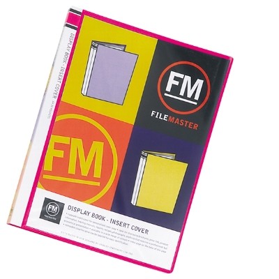 A4 Display Book 20 Pocket Insert Cover Shocking Pink