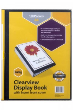 Marbig 100 Pocket Display Book & Case Insert Cover Black