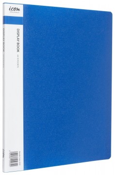 A4 Display Book 10 Pocket Insert Spine Blue