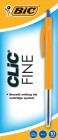 Bic Clic Fine 0.8mm Blue Ballpoint Pen Orange Barrel