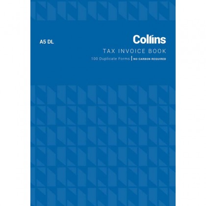 Collins A5 Dl Tax Invoice Book Ncr 100 Pgs