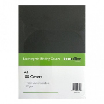 Binding Covers A4 Textured Black 250gsm Pk/100