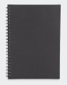 A4 Notebook Hardcover Spiral Side Opening Ruled 160 Pages Black