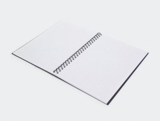 A4 Notebook Hardcover Spiral Side Opening Ruled 160 Pages Black