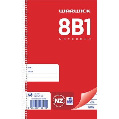Warwick 8b1 Spiral Notebook 165x100mm
