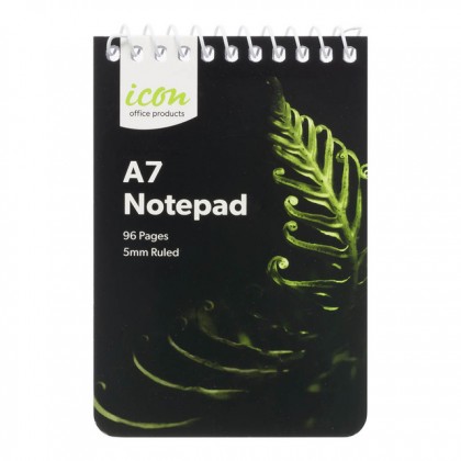 Icon Spiral Notepad A7 5mm Top Opening Soft Cover 96 Pages