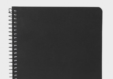 A5 Spiral Notebook Side Opening 200page 8mm Ruled Black