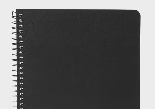 A5 Spiral Notebook Side Opening 200page 8mm Ruled Black