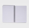 A5 Spiral Notebook Side Opening 200page 8mm Ruled Black