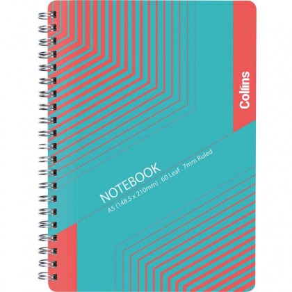Collins Notebook Wiro Side Opening A5 60lf