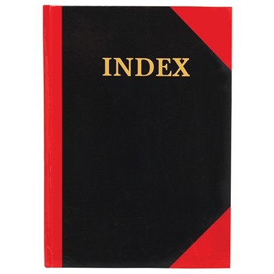 A4 Milford Red & Black Indexed Hardcover Notebook 100leaf