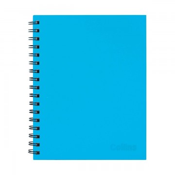 A5 Notebook Spiral 225 X 175mm Side Opening 7mm Ruled 200 Pages Sky Blue