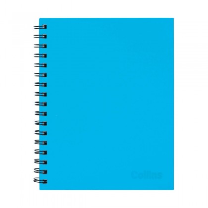 A5 Notebook Spiral 225 X 175mm Side Opening 7mm Ruled 200 Pages Sky Blue