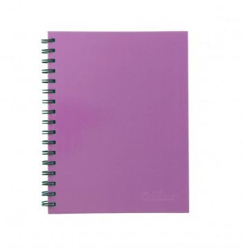 A5 Notebook Spiral 225 X 175mm Side Opening 7mm Ruled 200 Pages Mauve Pink