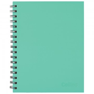 A5 Notebook Spiral 225 X 175mm Side Opening 7mm Ruled 200 Pages Sage Green