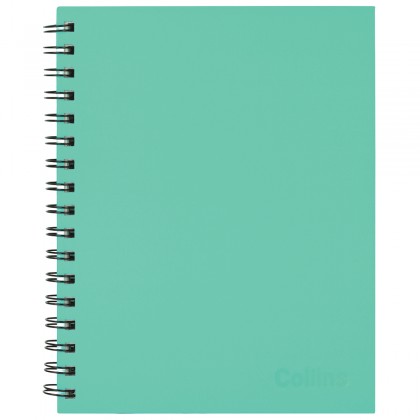 A5 Notebook Spiral 225 X 175mm Side Opening 7mm Ruled 200 Pages Sage Green