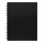A5 Notebook Spiral 225 X 175mm Side Opening 7mm Ruled 200 Pages Black