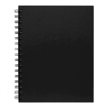 A5 Notebook Spiral 225 X 175mm Side Opening 7mm Ruled 200 Pages Black