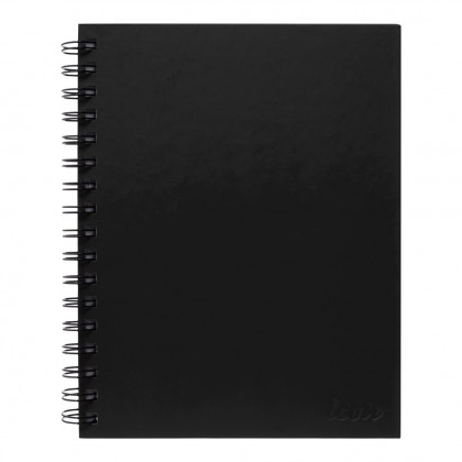 A5 Notebook Spiral 225 X 175mm Side Opening 7mm Ruled 200 Pages Black