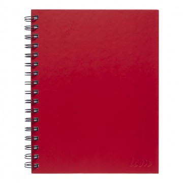 A5 Notebook Spiral 225 X 175mm Side Opening 7mm Ruled 200 Pages Red