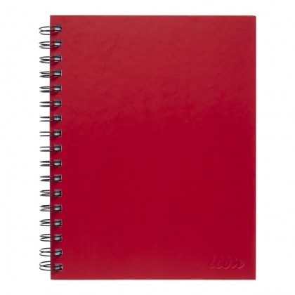 A5 Notebook Spiral 225 X 175mm Side Opening 7mm Ruled 200 Pages Red