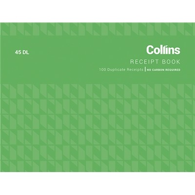 Collins 45 Dl Receipt Book Ncr