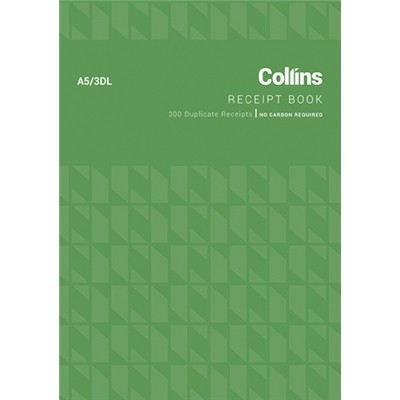 Collins A5/3dl Receipt Book Ncr