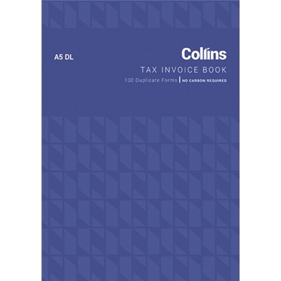 Collins A5 Dl Tax Invoice Book Ncr 100 Pgs