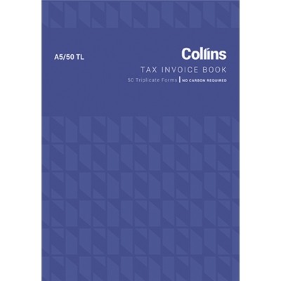 Collins A5/50tl Tax Invoice Book Ncr