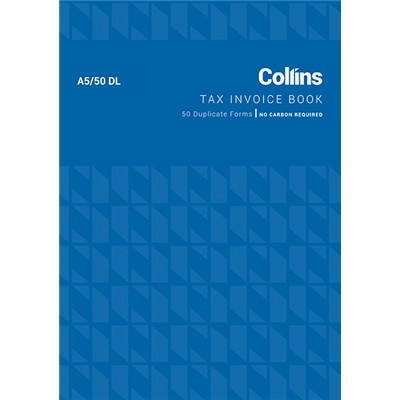 Collins A5/50dl Tax Invoice Book Ncr 50 Pages
