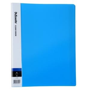 A4 Display Book 20 Pocket Insert Spine Blue