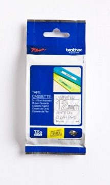 Brother Tze-135 12mm White On Clear Lam Tape