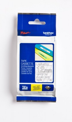 Brother Tze-135 12mm White On Clear Lam Tape