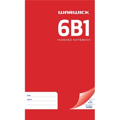 Warwick 6b1 Indexed Note Book Hard Cover