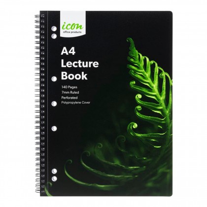 Icon A4 Spiral Lecture Writing Book 140 Pgs Laminated Cover
