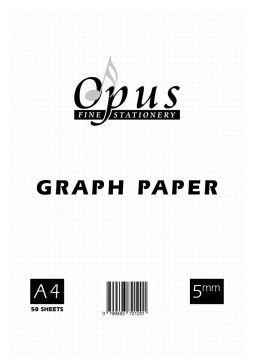 Opus A4 Graph Paper Pad 5mm 70gsm 50 Sheets