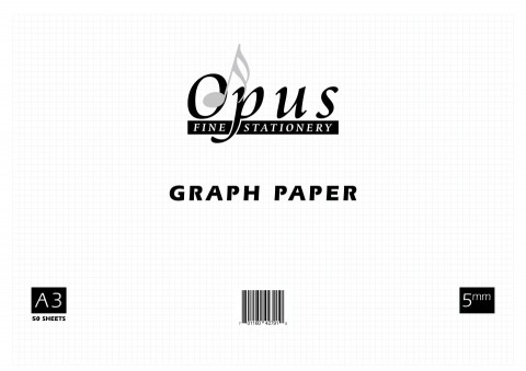 Opus A3 Graph Paper Pad 5mm 70gsm 50 Sheets