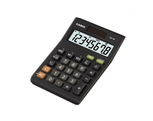 Casio Ms-8f Compact Tax Desk Calculator 145 X 103mm Black