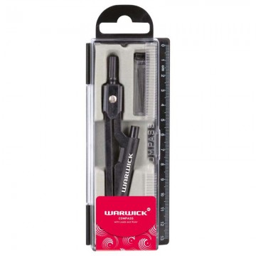 Warwick Compass Metal With Leads & Ruler