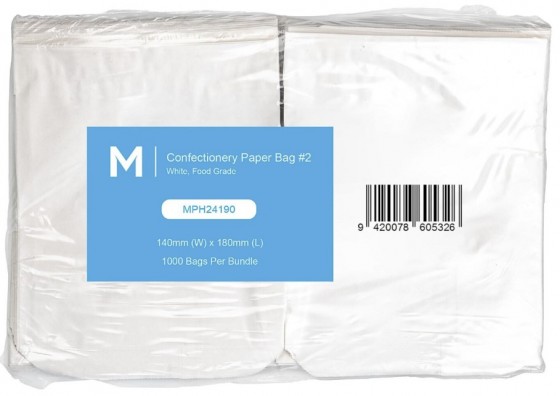 Confectionery Bags #2 140 X 180mm 35gsm Pk/1000
