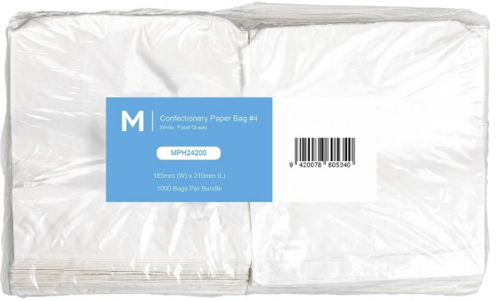 Confectionery Bags #4 185 X 210mm 40gsm Pk/1000